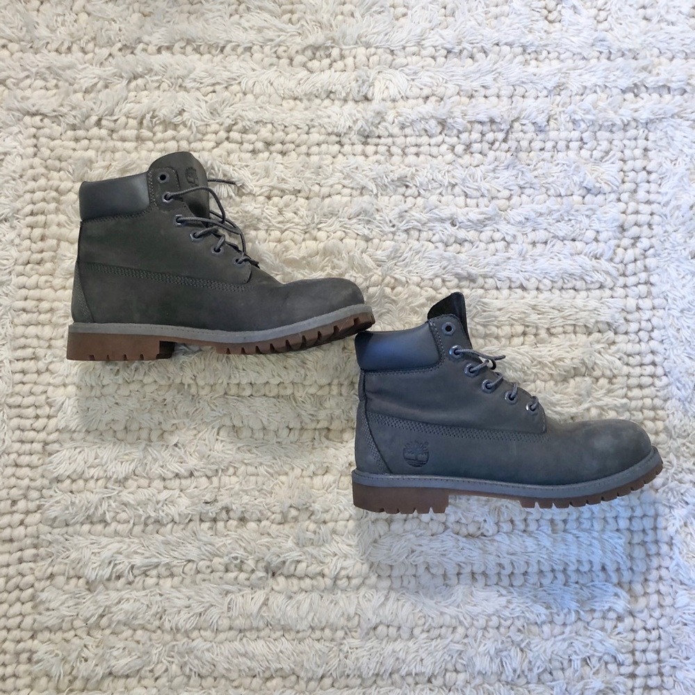 Gray Timberland Boots